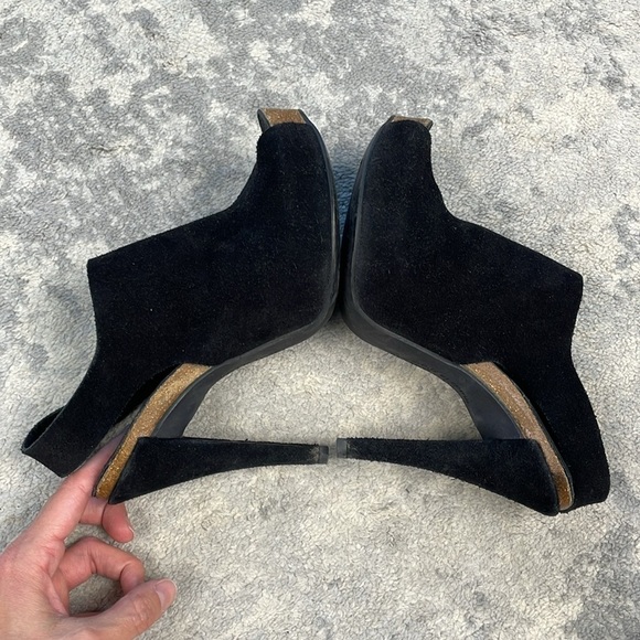 Pedro Garcia Paola Suede Peeptoe Slingback Platform Heels Black Sz 40 - Picture 10 of 16